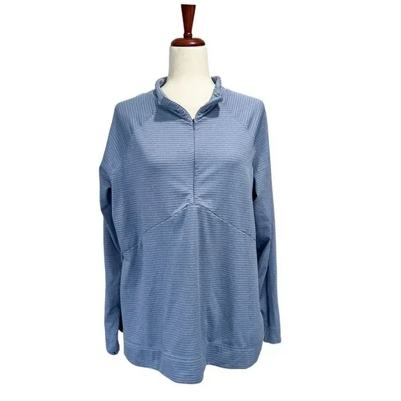 Eddie Bauer Pullover 2XL Tall Women's Blue 1/4 Zip Hiking Outdoors Athletic - Picture 1 of 13